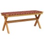 Banco de jardín madera maciza de acacia y tela rojo de vidaXL, Bancos de jardín - Ref: Foro24-366515, Precio: 66,93 €, Descue...