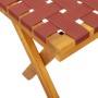 Banco de jardín madera maciza de acacia y tela rojo de vidaXL, Bancos de jardín - Ref: Foro24-366515, Precio: 66,93 €, Descue...