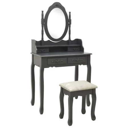 Schminktisch und Hocker Set Paulownia Holz grau 75x69x140 cm von vidaXL, Schlafzimmerkommoden - Ref: Foro24-289317, Preis: 17...