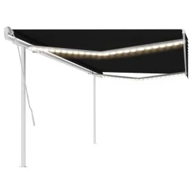 Toldo manual retráctil con luz LED gris antracita 5x3,5 m de vidaXL, Toldos - Ref: Foro24-3070064, Precio: 594,92 €, Descuent...