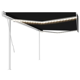 Toldo manual retráctil con luz LED gris antracita 5x3,5 m de vidaXL, Toldos - Ref: Foro24-3070064, Precio: 581,83 €, Descuent...