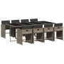 Set comedor jardín 9 pzas y cojines ratán sintético gris de vidaXL, Conjuntos de jardín - Ref: Foro24-3277867, Precio: 562,81...