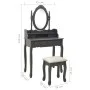 Schminktisch und Hocker Set Paulownia Holz grau 75x69x140 cm von vidaXL, Schlafzimmerkommoden - Ref: Foro24-289317, Preis: 17...