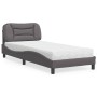 Cama con colchón cuero sintético gris 90x190 cm de vidaXL, Camas y somieres - Ref: Foro24-3208692, Precio: 271,56 €, Descuent...