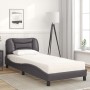 Cama con colchón cuero sintético gris 90x190 cm de vidaXL, Camas y somieres - Ref: Foro24-3208692, Precio: 271,56 €, Descuent...