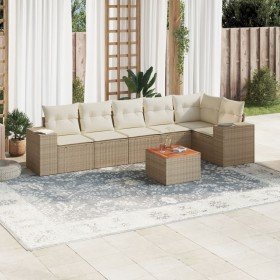 Set sofás de jardín 7 piezas y cojines ratán sintético beige en Conjuntos de jardín | Comprar online en Foru.es