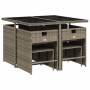 Set comedor jardín 9 pzas y cojines ratán sintético gris de vidaXL, Conjuntos de jardín - Ref: Foro24-3277903, Precio: 371,25...