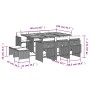 Set de comedor jardín 11 pzas con cojines ratán sintético negro de vidaXL, Conjuntos de jardín - Ref: Foro24-3277922, Precio:...