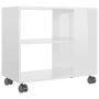 Mesa auxiliar madera contrachapada blanco brillante 70x35x55 cm de vidaXL, Mesas auxiliares - Ref: Foro24-802126, Precio: 47,...