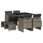 Set comedor jardín 9 pzas y cojines ratán sintético gris de vidaXL, Conjuntos de jardín - Ref: Foro24-3277723, Precio: 443,84...