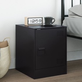 Mesita de noche acero negra 34,5x39x44 cm de vidaXL, Mesitas de noche - Ref: Foro24-841607, Precio: 50,59 €, Descuento: %