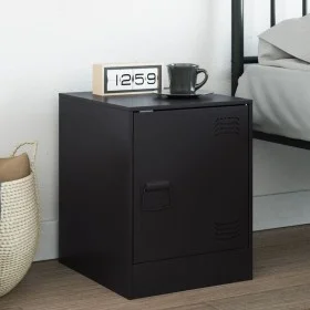 Mesita de noche acero negra 34,5x39x44 cm de vidaXL, Mesitas de noche - Ref: Foro24-841607, Precio: 49,74 €, Descuento: %