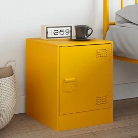 Mesita de noche acero amarillo mostaza 34,5x39x44 cm de vidaXL, Mesitas de noche - Ref: Foro24-841613, Precio: 43,48 €, Descu...