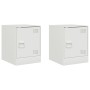 Mesitas de noche 2 unidades acero blanco 34,5x39x44 cm de vidaXL, Mesitas de noche - Ref: Foro24-841618, Precio: 63,83 €, Des...