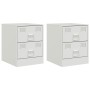 Mesitas de noche 2 unidades acero blanco 34,5x39x44 cm de vidaXL, Mesitas de noche - Ref: Foro24-841630, Precio: 93,41 €, Des...
