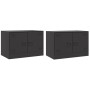 Muebles para TV 2 unidades acero negro 67x39x44 cm de vidaXL, Muebles TV - Ref: Foro24-841632, Precio: 103,04 €, Descuento: %