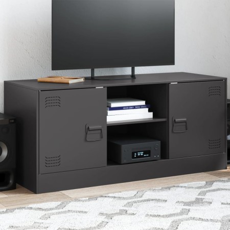 Mueble para TV de acero negro 99x39x44 cm de vidaXL, Muebles TV - Ref: Foro24-841685, Precio: 83,37 €, Descuento: %