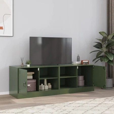 Muebles para TV 2 unidades acero verde oliva 67x39x44 cm de vidaXL, Muebles TV - Ref: Foro24-841700, Precio: 107,46 €, Descue...