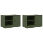 Muebles para TV 2 unidades acero verde oliva 67x39x44 cm de vidaXL, Muebles TV - Ref: Foro24-841700, Precio: 108,51 €, Descue...