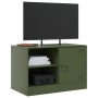 Muebles para TV 2 unidades acero verde oliva 67x39x44 cm de vidaXL, Muebles TV - Ref: Foro24-841700, Precio: 108,51 €, Descue...