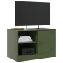 Muebles para TV 2 unidades acero verde oliva 67x39x44 cm de vidaXL, Muebles TV - Ref: Foro24-841700, Precio: 107,46 €, Descue...