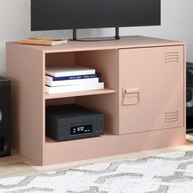 Mueble para TV de acero rosa 67x39x44 cm de vidaXL, Muebles TV - Ref: Foro24-841693, Precio: 61,53 €, Descuento: %