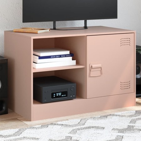 Mueble para TV de acero rosa 67x39x44 cm de vidaXL, Muebles TV - Ref: Foro24-841693, Precio: 61,53 €, Descuento: %