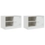 Muebles para TV 2 unidades acero blanco 67x39x44 cm de vidaXL, Muebles TV - Ref: Foro24-841702, Precio: 108,51 €, Descuento: %