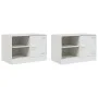 Muebles para TV 2 unidades acero blanco 67x39x44 cm de vidaXL, Muebles TV - Ref: Foro24-841702, Precio: 107,46 €, Descuento: %