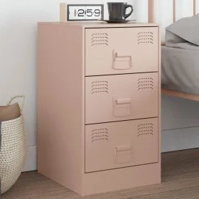 Mesita de noche acero rosa 34,5x39x62 cm de vidaXL, Mesitas de noche - Ref: Foro24-841777, Precio: 77,85 €, Descuento: %