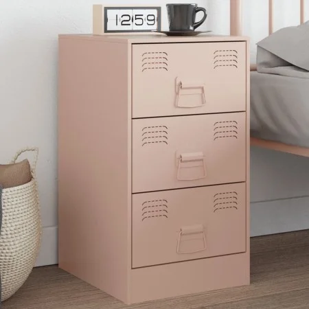 Mesita de noche acero rosa 34,5x39x62 cm de vidaXL, Mesitas de noche - Ref: Foro24-841777, Precio: 77,85 €, Descuento: %