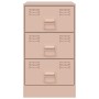 Mesita de noche acero rosa 34,5x39x62 cm de vidaXL, Mesitas de noche - Ref: Foro24-841777, Precio: 78,60 €, Descuento: %