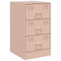 Mesita de noche acero rosa 34,5x39x62 cm de vidaXL, Mesitas de noche - Ref: Foro24-841777, Precio: 78,60 €, Descuento: %