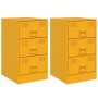 Mesitas de noche 2 uds acero amarillo mostaza 34,5x39x62 cm de vidaXL, Mesitas de noche - Ref: Foro24-841782, Precio: 141,96 ...