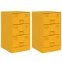 Mesitas de noche 2 uds acero amarillo mostaza 34,5x39x62 cm de vidaXL, Mesitas de noche - Ref: Foro24-841782, Precio: 139,84 ...