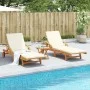 Loungers with table 2 units solid acacia wood by vidaXL, Loungers - Ref: Foro24-3206367, Price: 486,17 €, Discount: %