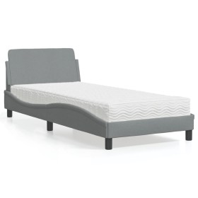 Cama con colchón tela gris claro 80x200 cm de vidaXL, Camas y somieres - Ref: Foro24-3208284, Precio: 248,33 €, Descuento: %