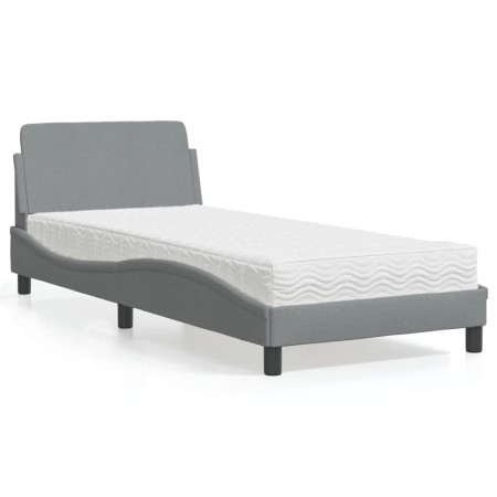Cama con colchón tela gris claro 80x200 cm de vidaXL, Camas y somieres - Ref: Foro24-3208284, Precio: 248,33 €, Descuento: %