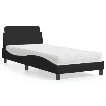 Cama con colchón tela negro 80x200 cm de vidaXL, Camas y somieres - Ref: Foro24-3208286, Precio: 227,10 €, Descuento: %