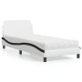 Cama con colchón cuero sintético blanco y negro 90x200 cm de vidaXL, Camas y somieres - Ref: Foro24-3208343, Precio: 238,52 €...