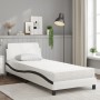 Cama con colchón cuero sintético blanco y negro 90x200 cm de vidaXL, Camas y somieres - Ref: Foro24-3208343, Precio: 238,52 €...