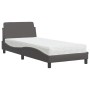 Cama con colchón cuero sintético gris 90x190 cm de vidaXL, Camas y somieres - Ref: Foro24-3208320, Precio: 235,31 €, Descuent...