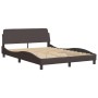 Cama con colchón tela marrón oscuro 120x200 cm de vidaXL, Camas y somieres - Ref: Foro24-3208523, Precio: 368,32 €, Descuento: %