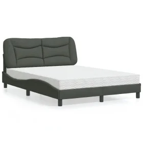 Cama con colchón tela gris oscuro 140x200 cm de vidaXL, Camas y somieres - Ref: Foro24-3208535, Precio: 401,57 €, Descuento: %