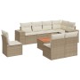 Set de sofás de jardín 9 pzas con cojines ratán sintético beige en Conjuntos de jardín | Comprar online en Foru.es