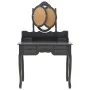 Tocador con taburete y espejo triple plegable gris de vidaXL, Tocadores para dormitorios - Ref: Foro24-289329, Precio: 212,86...