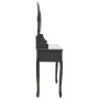 Tocador con taburete y espejo triple plegable gris de vidaXL, Tocadores para dormitorios - Ref: Foro24-289329, Precio: 212,86...