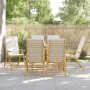 Sillas de bistró plegables con cojines 6 uds bambú blanco crema de vidaXL, Sillas de jardín - Ref: Foro24-3208928, Precio: 62...