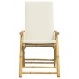 Sillas de bistró plegables con cojines 6 uds bambú blanco crema de vidaXL, Sillas de jardín - Ref: Foro24-3208928, Precio: 62...