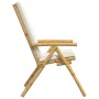 Sillas de bistró plegables con cojines 6 uds bambú blanco crema de vidaXL, Sillas de jardín - Ref: Foro24-3208928, Precio: 62...